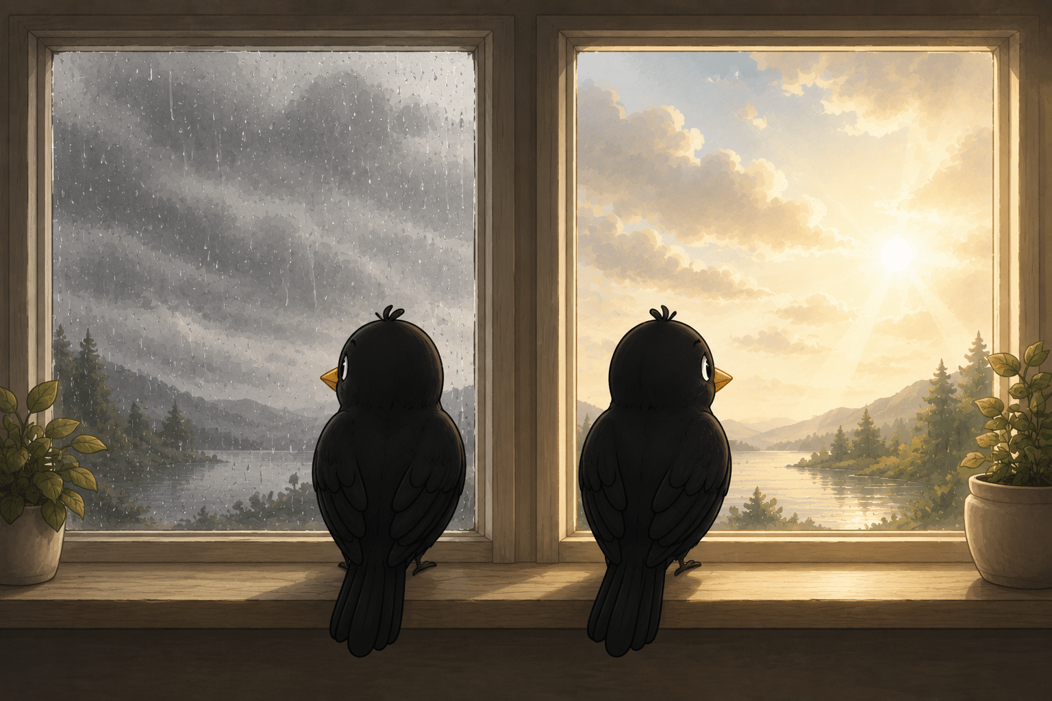 2 birds, different perspectives